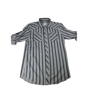 1775 Men's Button Snap Long Sleeve Checkered Western Cowboy Shirt Medium M‎